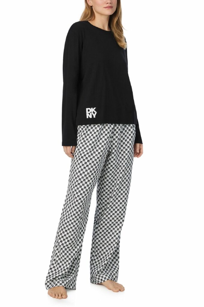 Piżama damska, DKNY, YI80064, BLACK, 004